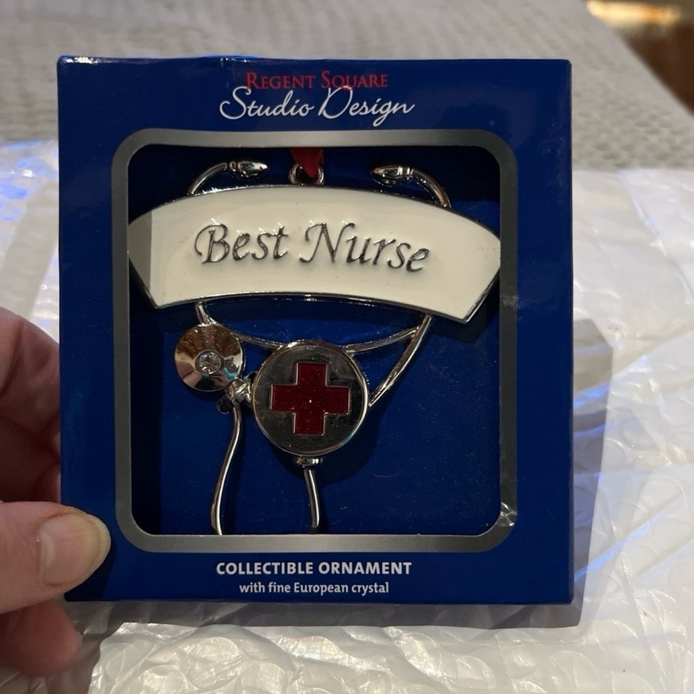 Best Nurse Stethoscope Christmas Tree Ornament NWT - Picture 2 of 3